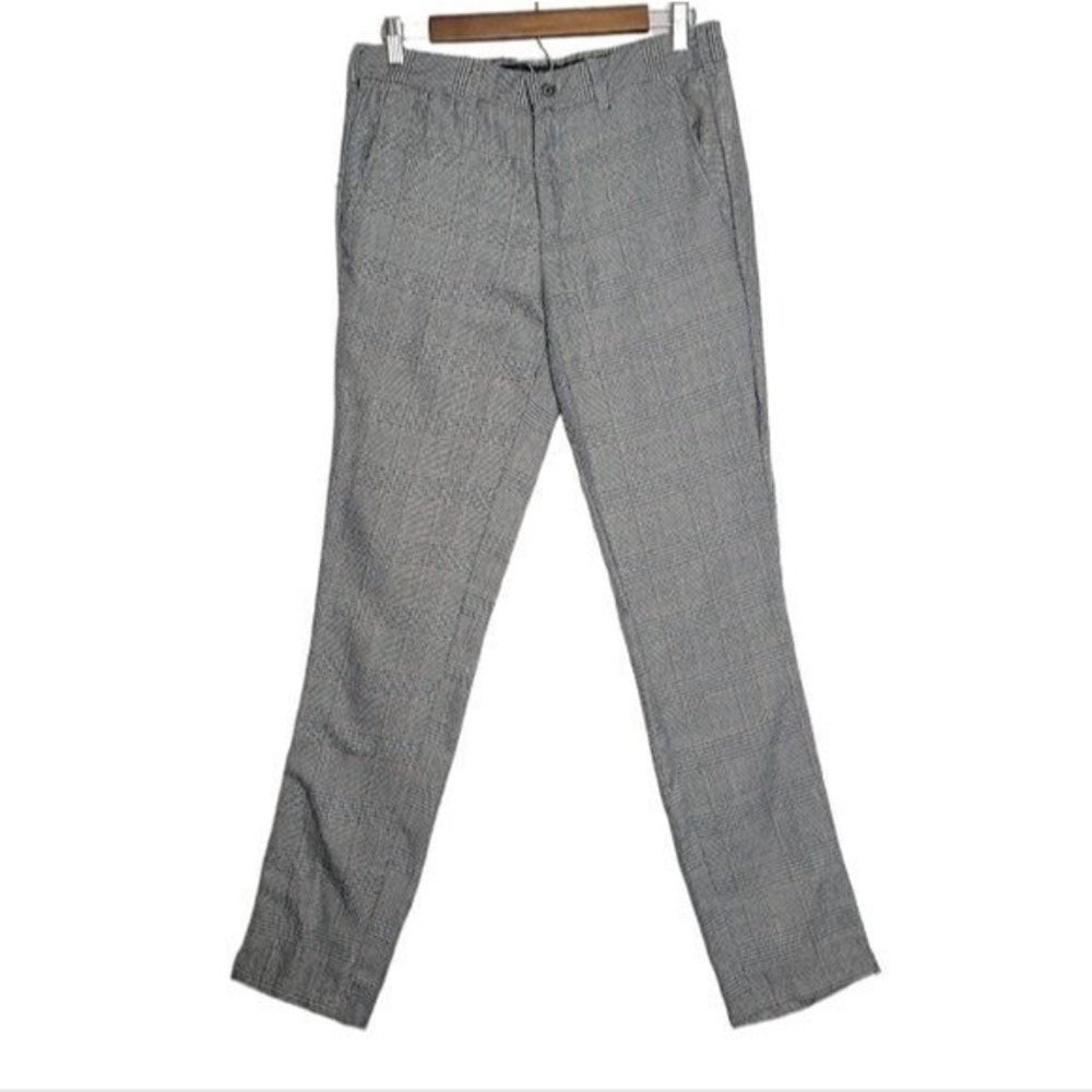 Pacsun plaid slim fit trouser pants dark academia punk white black sz 30